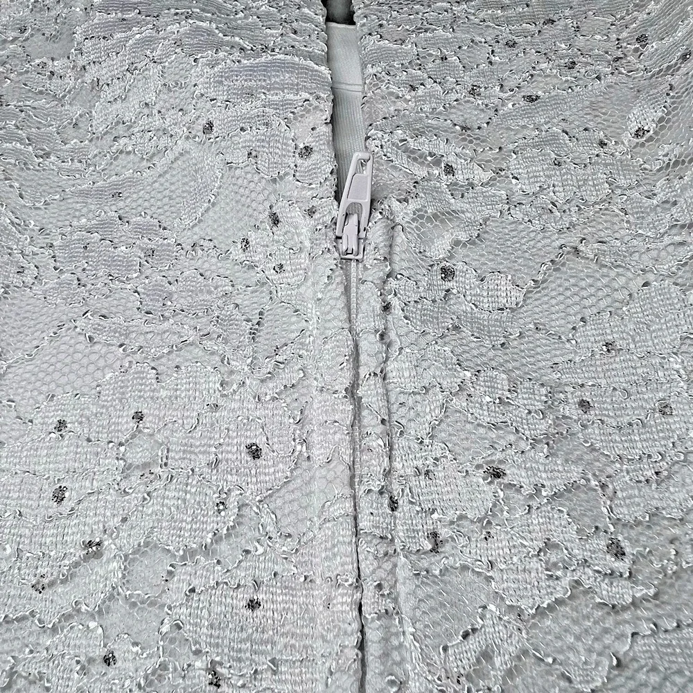 Speechless Kids Girls Size 16 Floral High-Low‎ Formal Dress White Lace Navy Blue